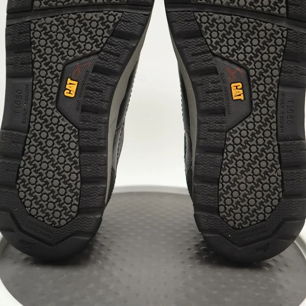 Caterpillar Steel Toe Mens Size 12 Shoes Brode Working Black Leather Low Top